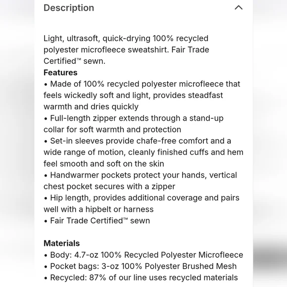 Patagonia Micro D Full Zip Up Fleece Jacket - Picture 4 of 9